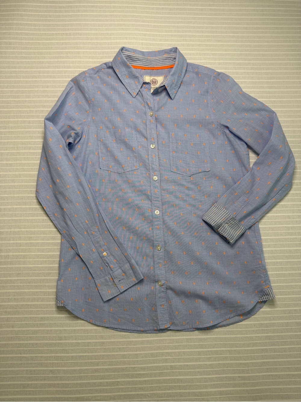 SO Perfect Shirt Blue & Orange Dot Button-Down – Relaxed Fit